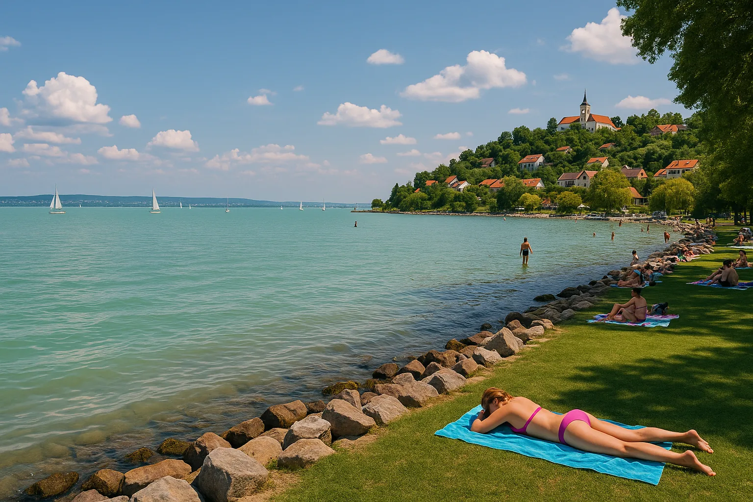 Lac Balaton: plages, villages et idées de séjour en Hongrie - illustration de voyage en Hongrie