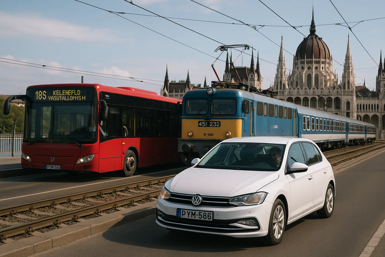 Transports en Hongrie: train, bus, voiture et pass urbains - illustration de voyage en Hongrie
